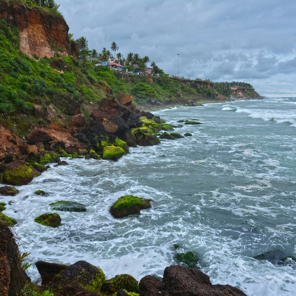 Varkala cliff and the Arabian Sea