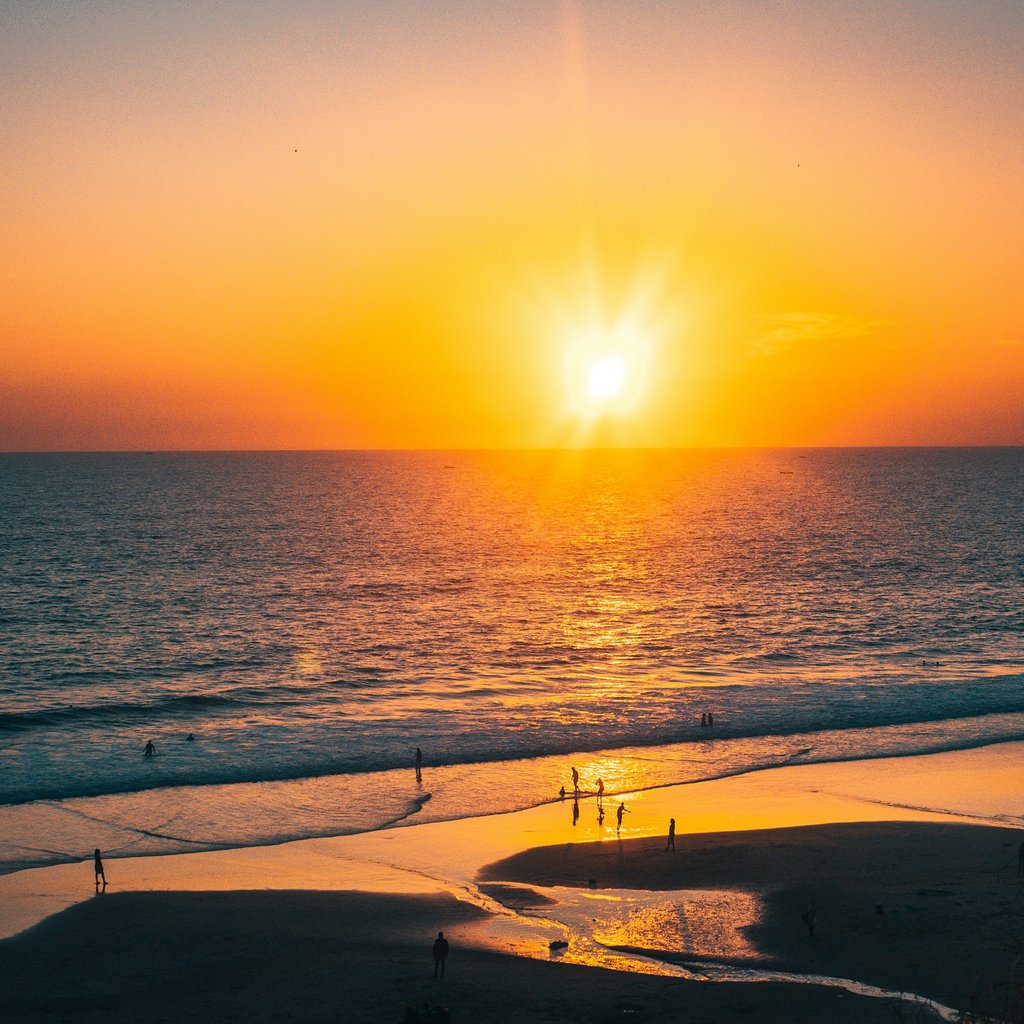 Varkala cliff at sunset